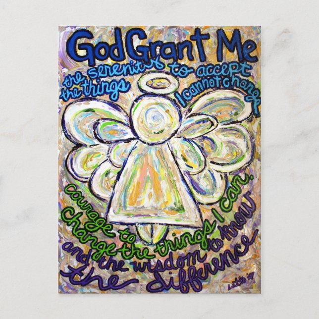 Postales de arte de Serenity Prayer Angel Painting