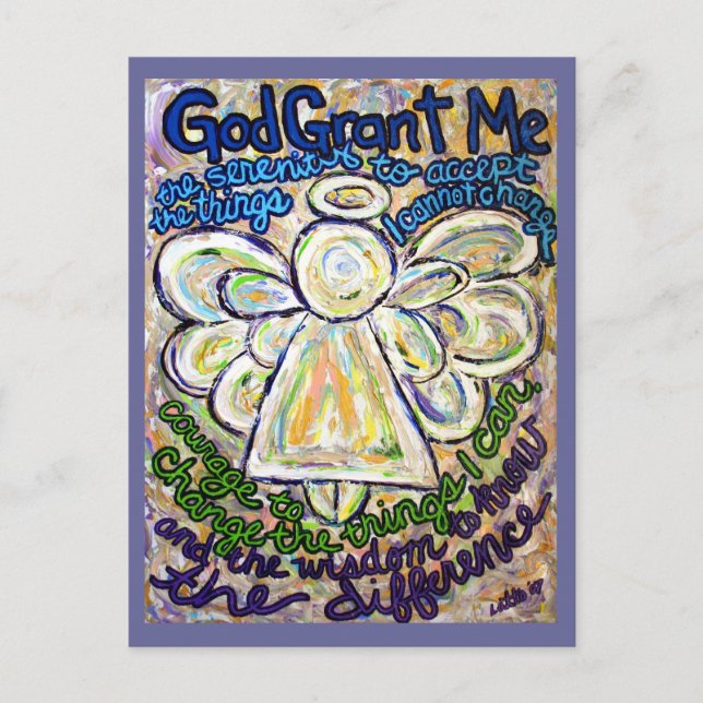 Postales de arte de Serenity Prayer Angel Painting (Anverso)