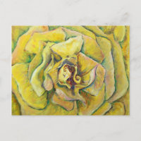 Postales de arte de Swirl Yellow Rose
