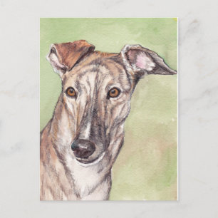 Postales de arte del perro Brindle Greyhound