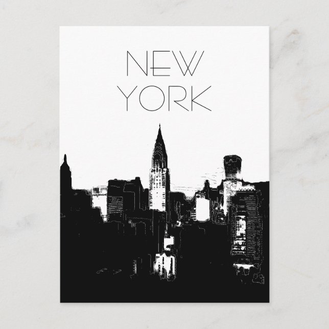 Postales de arte pop de Nueva York en blanco y neg (Anverso)