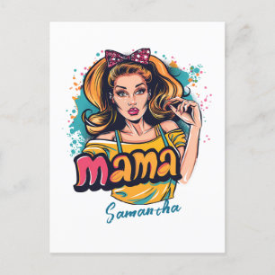 Postales de arte pop retro mamá personalizado (10)