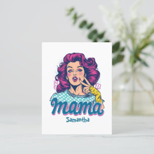 Postales de arte pop retro mamá personalizado (11)