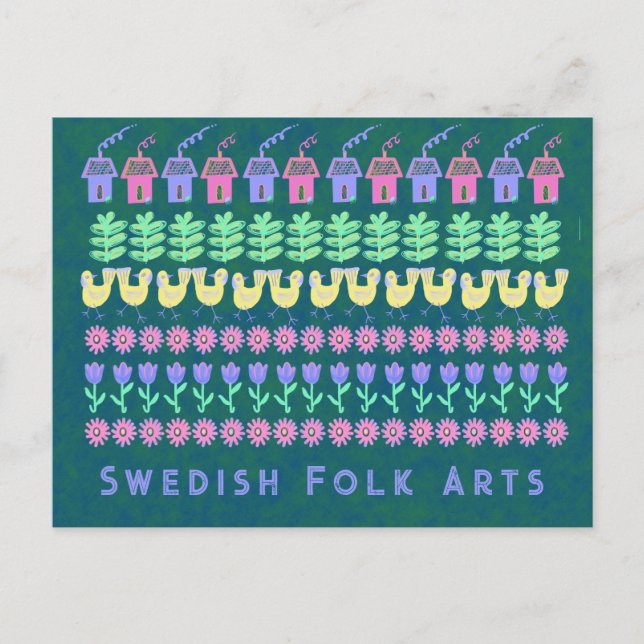Postales de artes folclóricas suecas (Anverso)