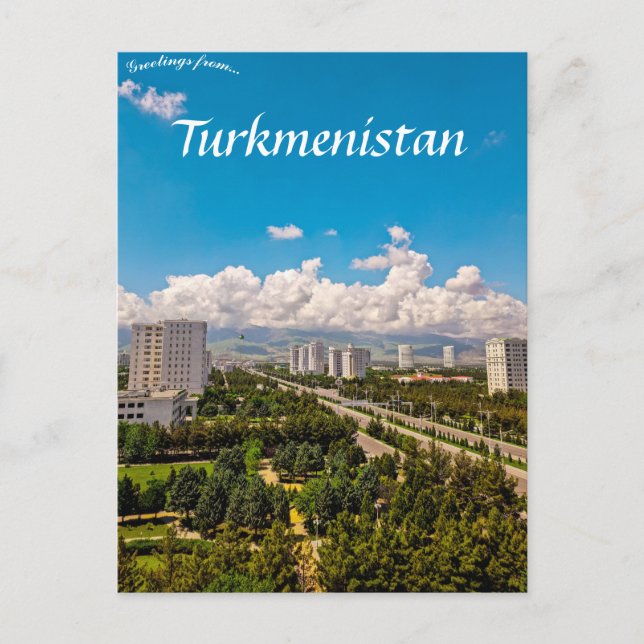 Postales de Ashgabat Turkmenistán (Anverso)