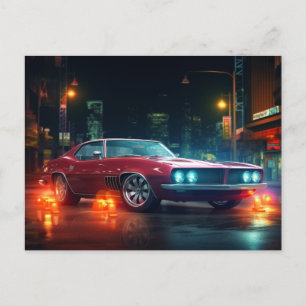 Postales de autos cinemáticos de las ruedas rojas 