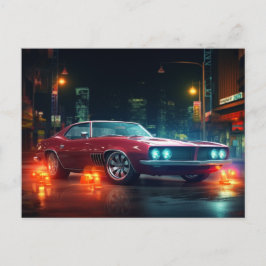 Postales de autos cinemáticos de las ruedas rojas 