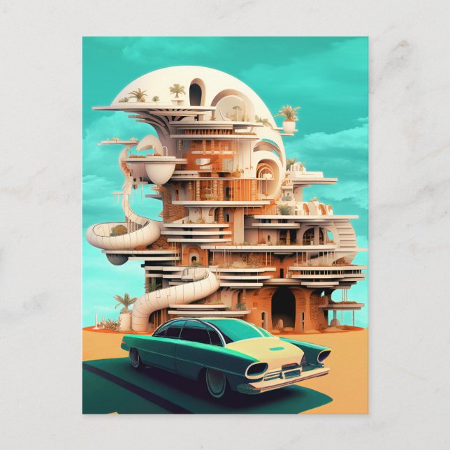 Postales de Autos Cinemáticos Retro Futuros Carros (Anverso)