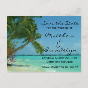 Postales de aviso de palma árboles océano