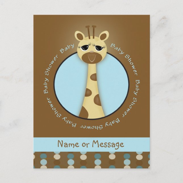Postales de Baby Shower Giraffe (Anverso)