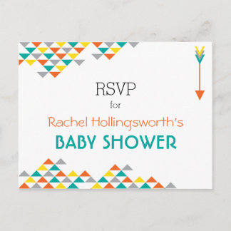 Postales de Baby Shower RSVP Tribal y Arrow de mod