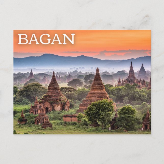 Postales de Bagan, Myanmar (Birmania) (Anverso)