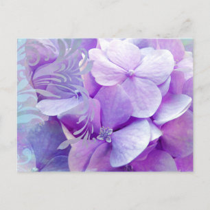 Postales de baño floral de Lavender Hydrangea