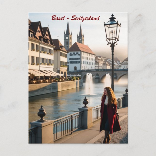 Postales de Basilea y Salzburgo antiguas - Río Rin (Anverso)