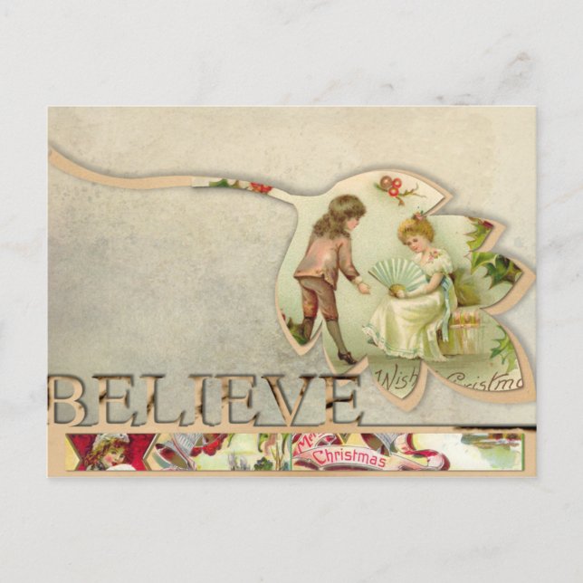 Postales de "Believe" vintage Navidades (Anverso)