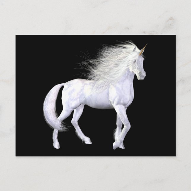 Postales de belleza blanca de Unicornio (Anverso)