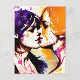 Postales de besos coloridos