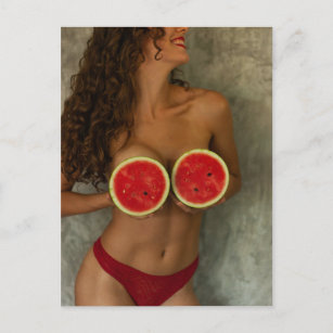 Postales de bikini de verano de la sandía