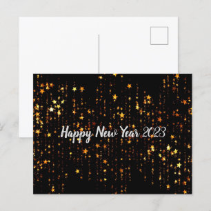 Postales de Black Gold Stars Happy New Year 2023