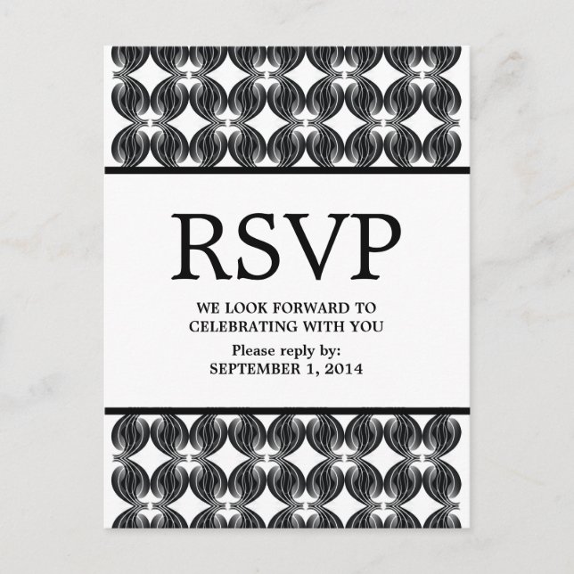 Postales de Black Modern Deco RSVP (Anverso)