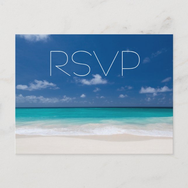 Postales de Blue Beach Wedding RSVP (Anverso)