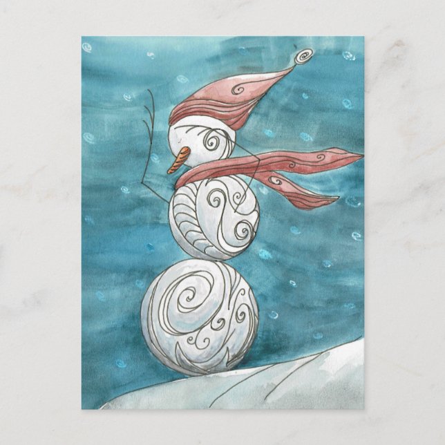 Postales de Blustery Snowman (Anverso)
