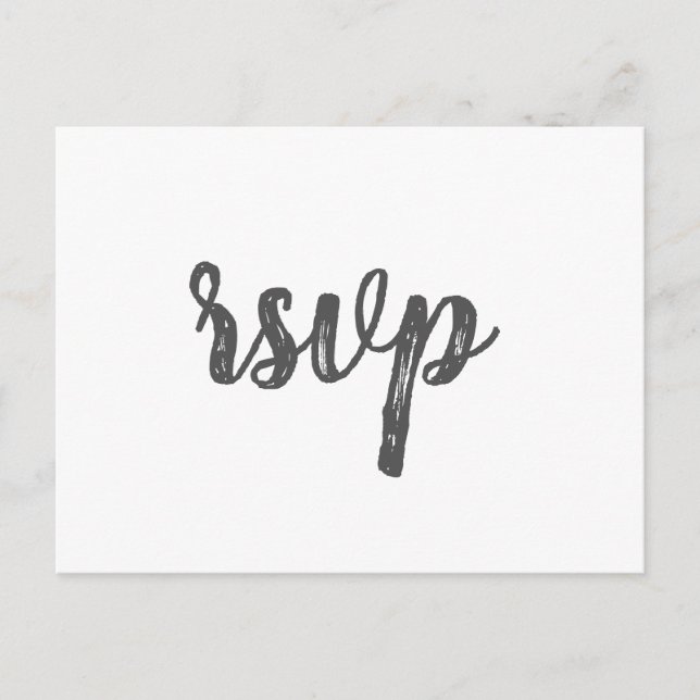 Postales de boda gris simple para rsvp (Anverso)