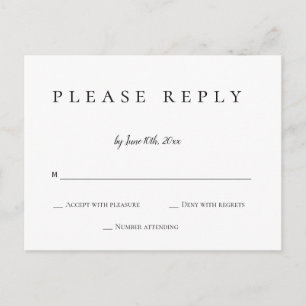 Postales de boda rsvp de respuesta simple