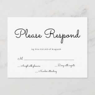 Postales de boda rsvp de respuesta simple