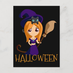 Postales de bruja de Halloween