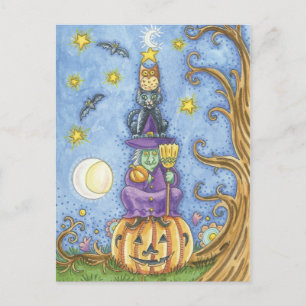Postales de bruja de Halloween