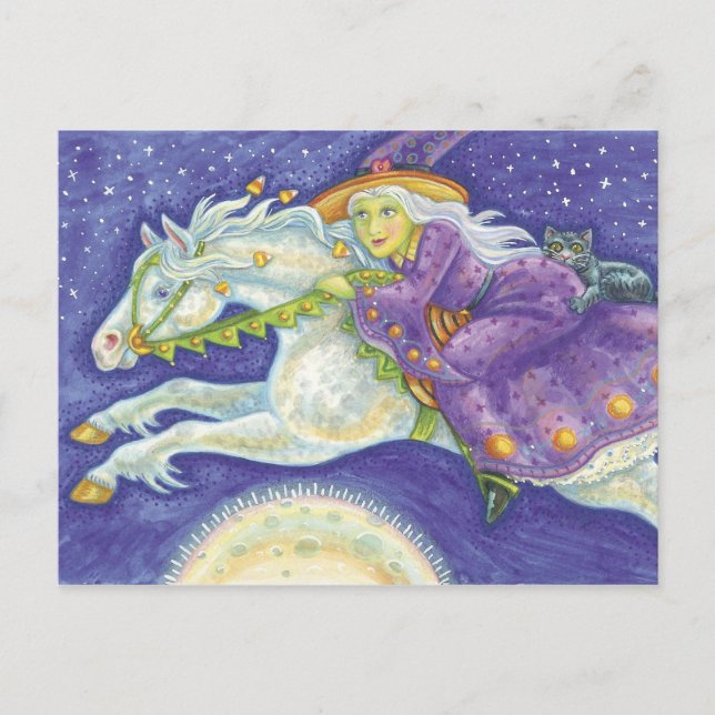 Postales de bruja de Halloween (Anverso)