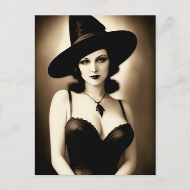 Postales de bruja de Halloween obsesionadas (Anverso)