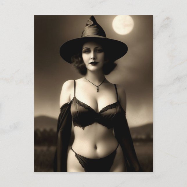 Postales de bruja de Halloween obsesionadas (Anverso)
