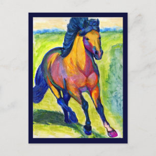 postales de caballos de color agua