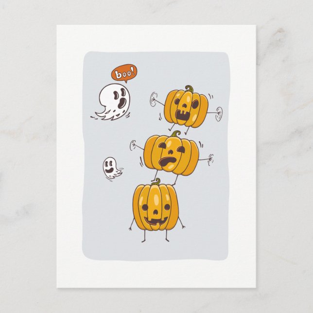 Postales de calabazas y fantasmas de Halloween (Anverso)