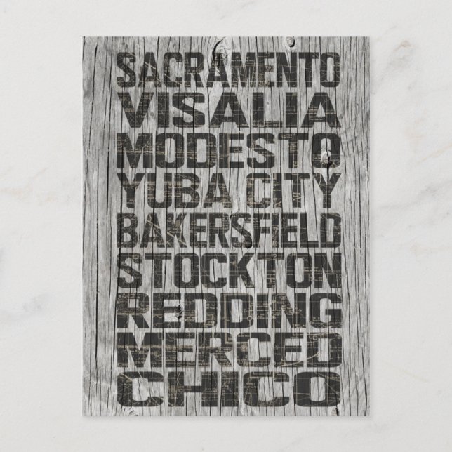 Postales de California Central Valley (Anverso)