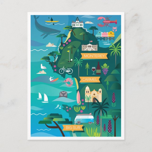 Postales de California de la Ruta 1 (Anverso)