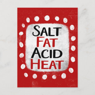 Postales de calor de ácidos grasos de sal