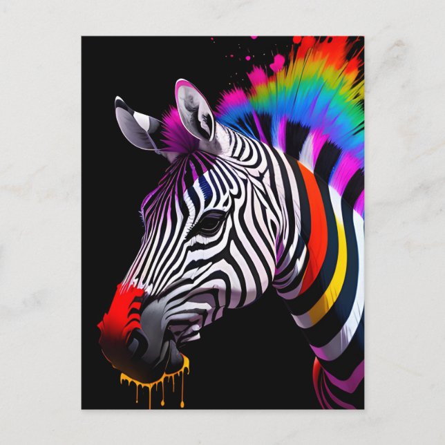 Postales de cebra coloridas (Anverso)