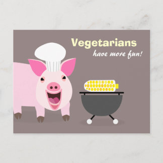 Postales de cerdo vegetariano