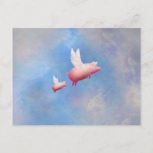 Postales de cerdos voladores y lechones