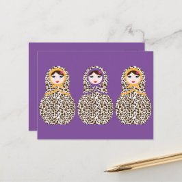 Postales de Cheetah Print Matryoshka