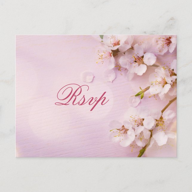 Postales de Cherry Blossom Elegant Wedding RSVP (Anverso)