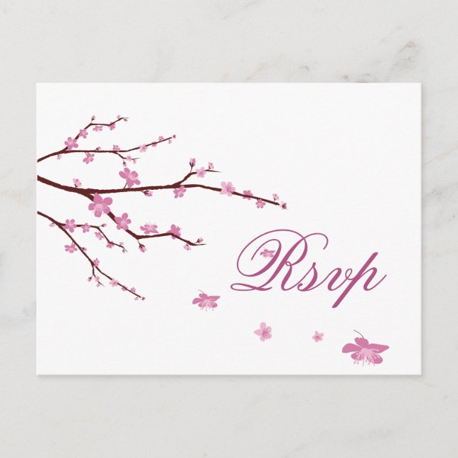 Postales de Cherry Blossom Wedding RSVP (Anverso)