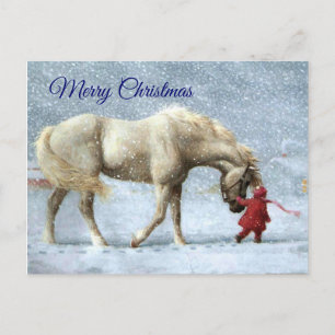 Postales de chica y Navidades de caballos