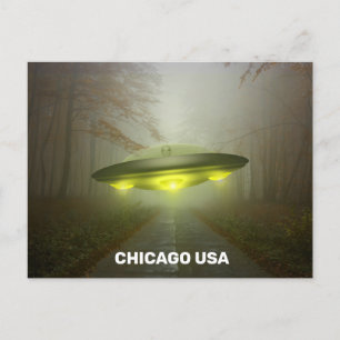 Postales de CHICAGO USA SPACESHIP UFO ART