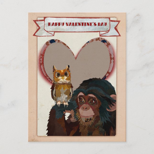 Postales De CHIMP Y OWL VALENTINE (Anverso)