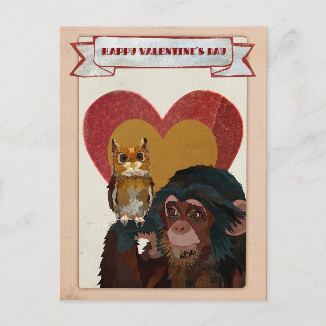 Postales De CHIMP Y OWL VALENTINE (Anverso)