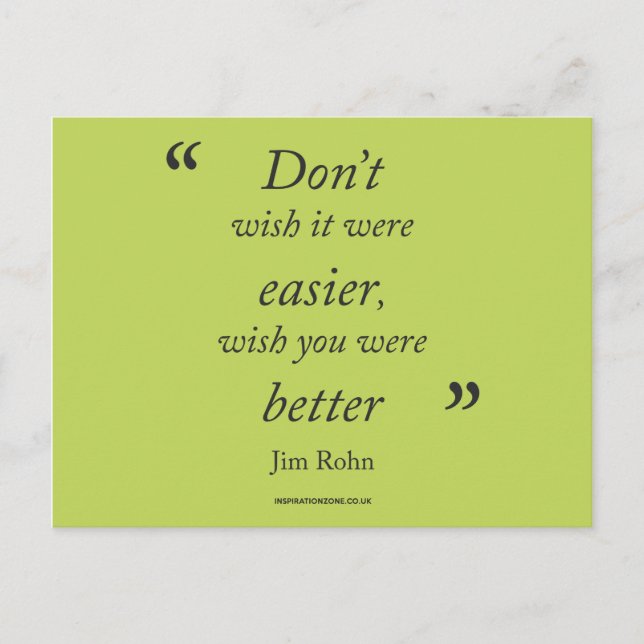 Postales de 'Cita de Jim Rohn motivacional' (Anverso)